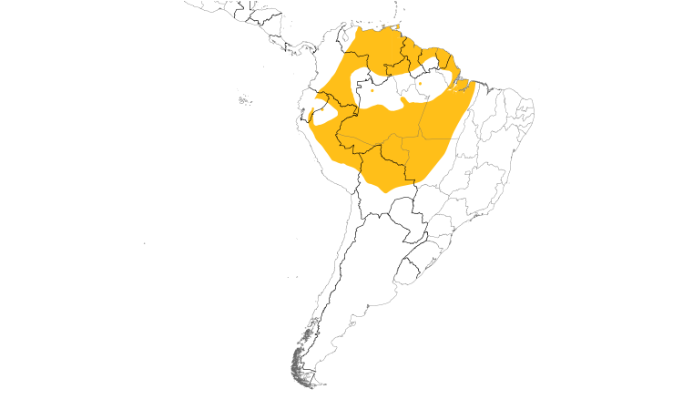 Range Map (South): Blue-tailed Emerald