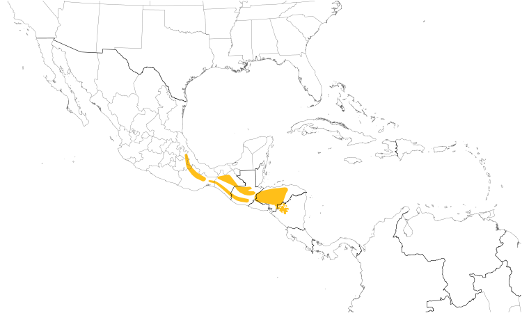 Range Map (Central): Blue-crowned Chlorophonia