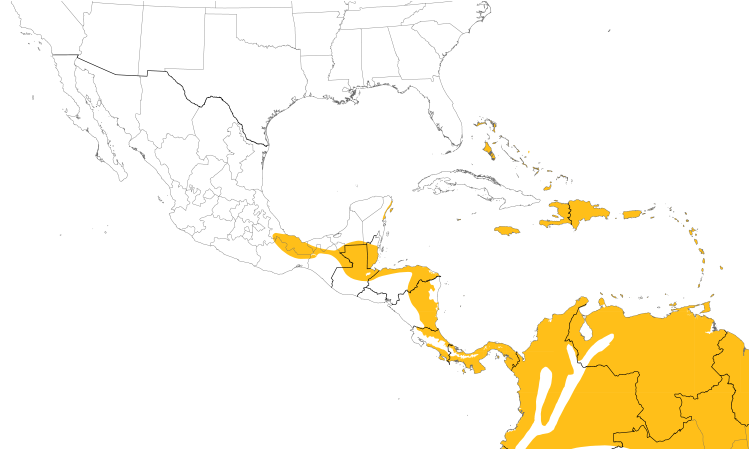 Range Map (Central): Bananaquit