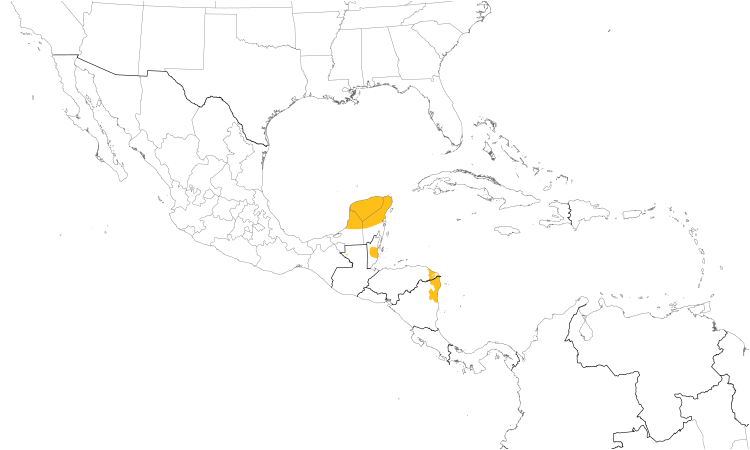 Range Map (Central): Black-throated Bobwhite