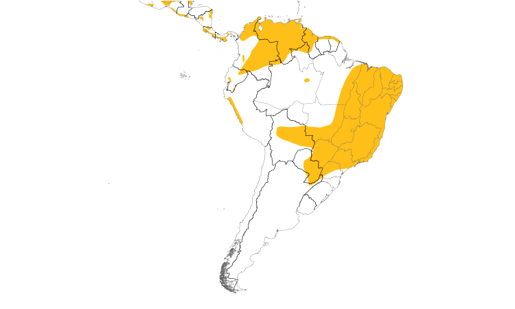 Range Map (South): Plain-breasted Ground Dove