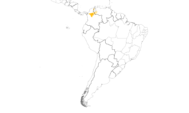 Range Map (South): White-bibbed Manakin