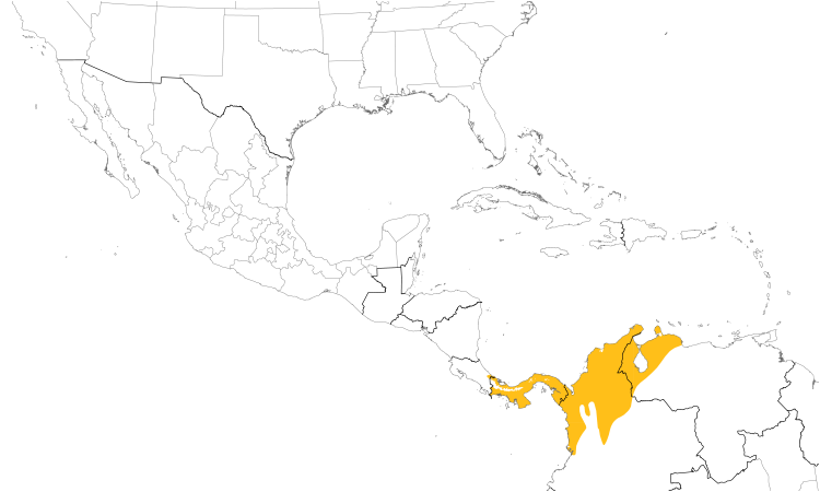 Range Map (Central): Black-chested Jay