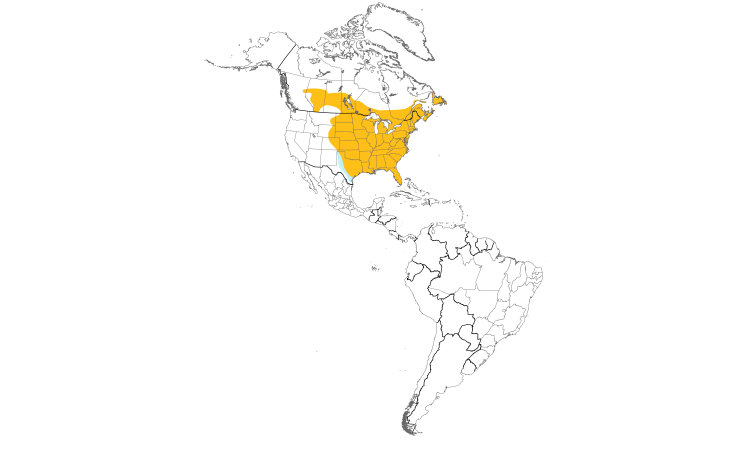 Carte de répartition  (Americas): Geai bleu