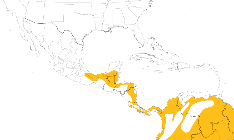 Range Map (Central): Blue-black Grosbeak