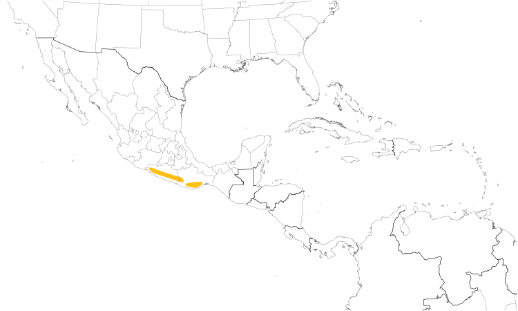 Range Map (Central): White-throated Jay