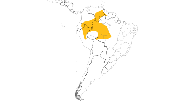 Range Map (South): Short-billed Honeycreeper