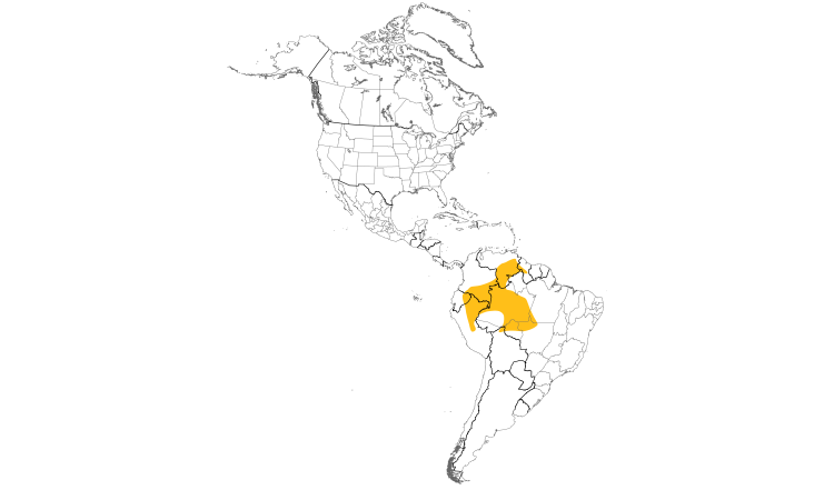 Range Map (Americas): Short-billed Honeycreeper