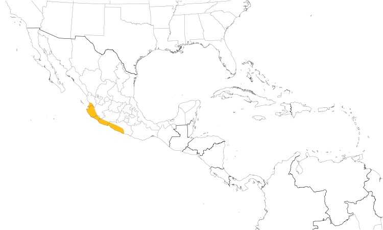 Range Map (Central): San Blas Jay