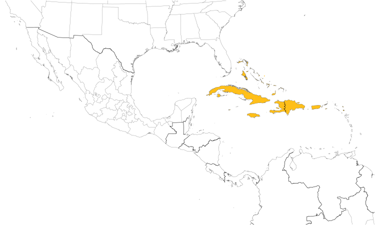 Range Map (Central): West Indian Whistling-Duck
