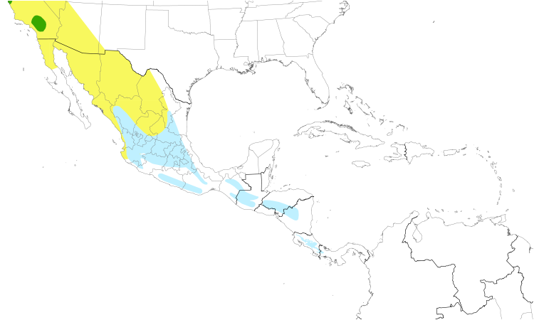 Range Map (Central): Hermit Warbler