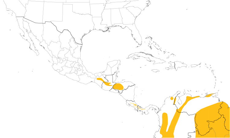 Range Map (Central): Black-banded Woodcreeper