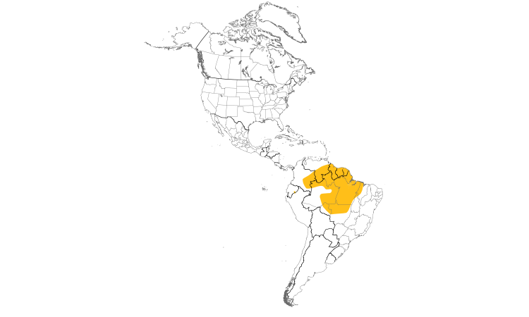 Range Map (Americas): Red-fan Parrot