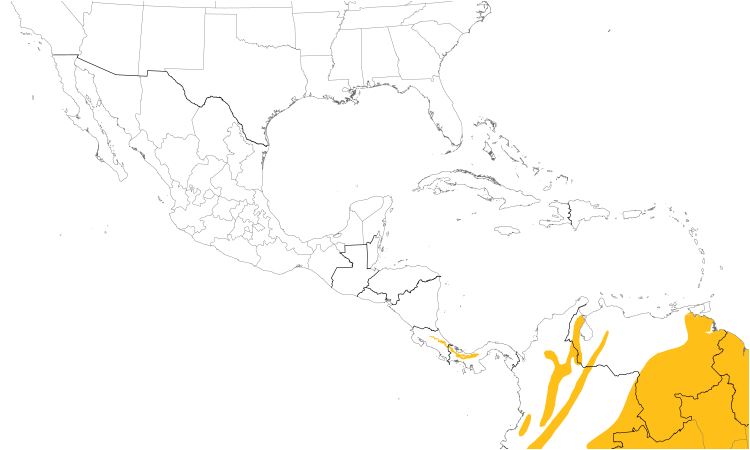 Range Map (Central): White-crowned Manakin