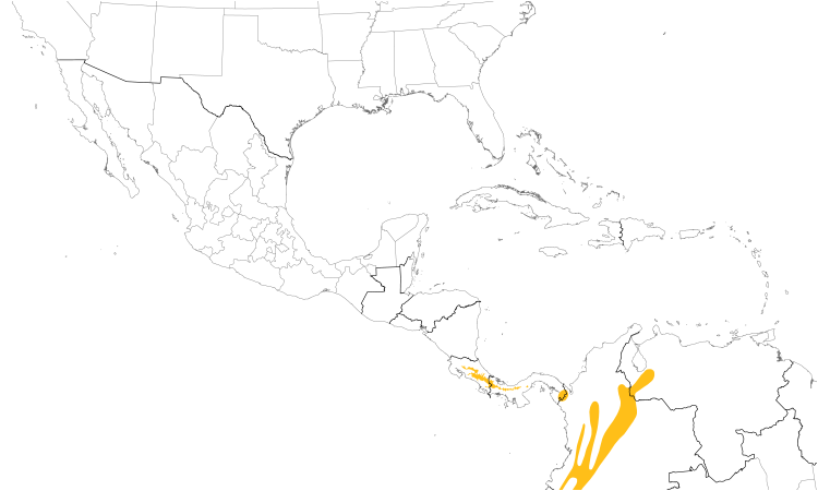Range Map (Central): Green-fronted Lancebill