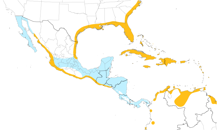 Range Map (Central): Tricolored Heron
