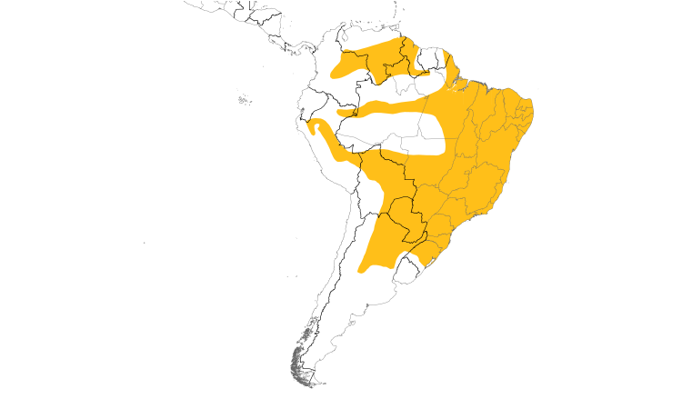 Range Map (South): Purple-throated Euphonia