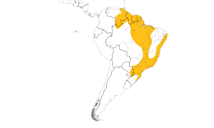 Range Map (South): Violaceous Euphonia