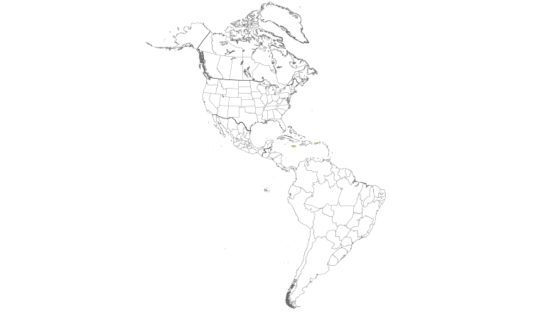 Range Map (Americas): Yellow-crowned Bishop