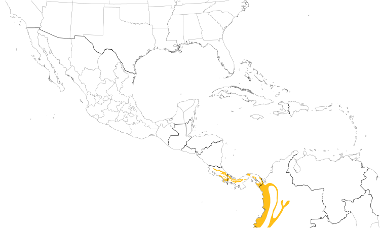 Range Map (Central): White-tipped Sicklebill