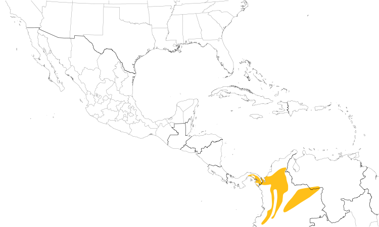 Range Map (Central): Spectacled Parrotlet