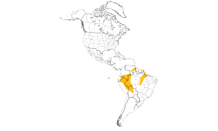 Range Map (Americas): Dusky-billed Parrotlet