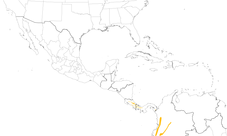 Range Map (Central): Ochre-breasted Antpitta