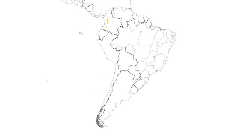 Range Map (South): Bicolored Antpitta
