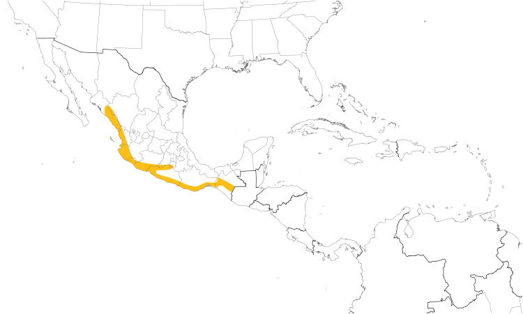 Range Map (Central): Red-breasted Chat