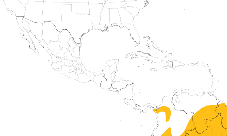 Range Map (Central): Yellow-backed Tanager