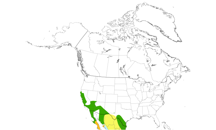 Range Map (North): Hooded Oriole