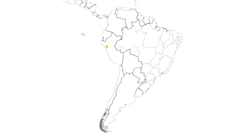 Range Map (South): Buff-bridled Inca-Finch