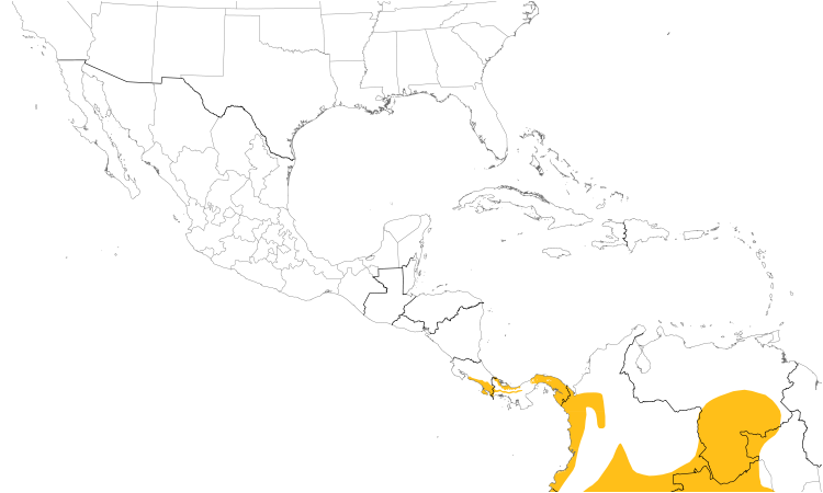 Range Map (Central): Blue-crowned Manakin