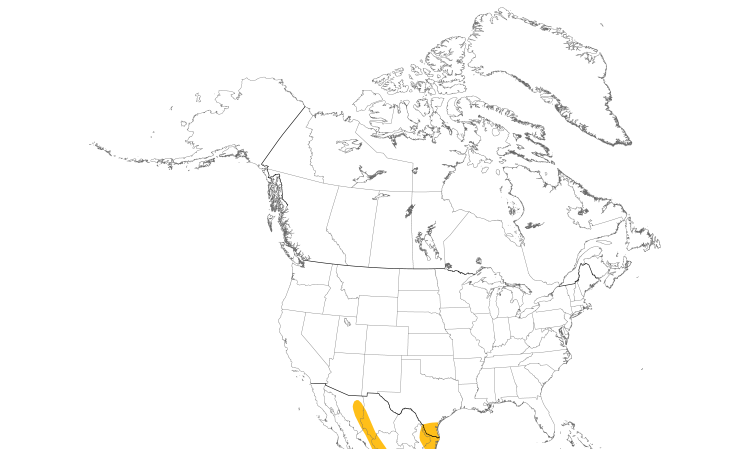 Range Map (North): White-tipped Dove