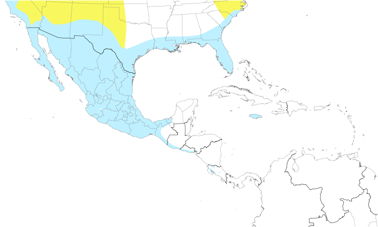 Range Map (Central): Long-billed Dowitcher