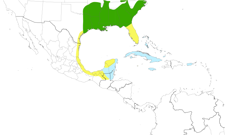 Range Map (Central): Swainson's Warbler