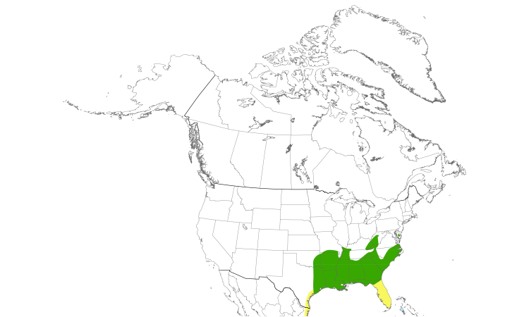 Range Map (North): Swainson's Warbler