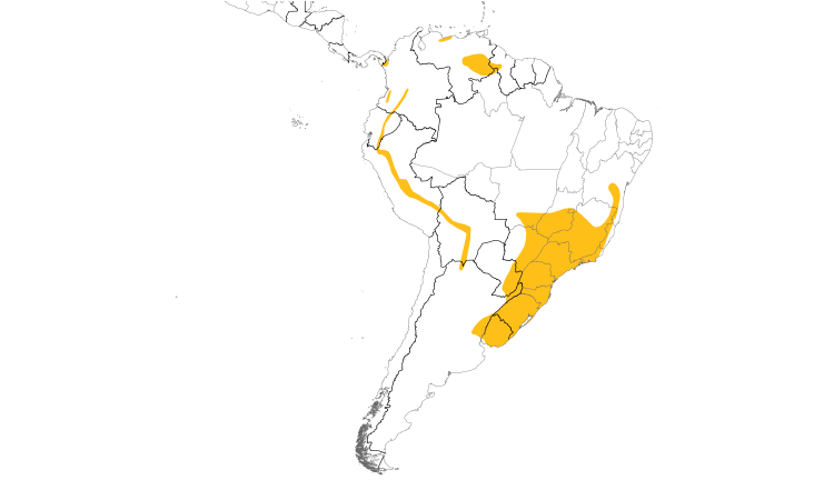 Range Map (South): Sharp-tailed Streamcreeper