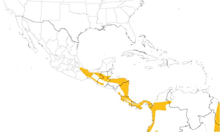 Range Map (Central): Crested Owl