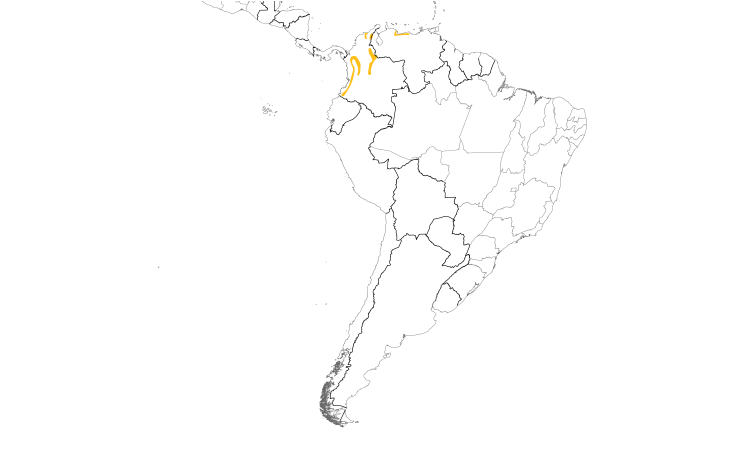 Range Map (South): Moustached Puffbird