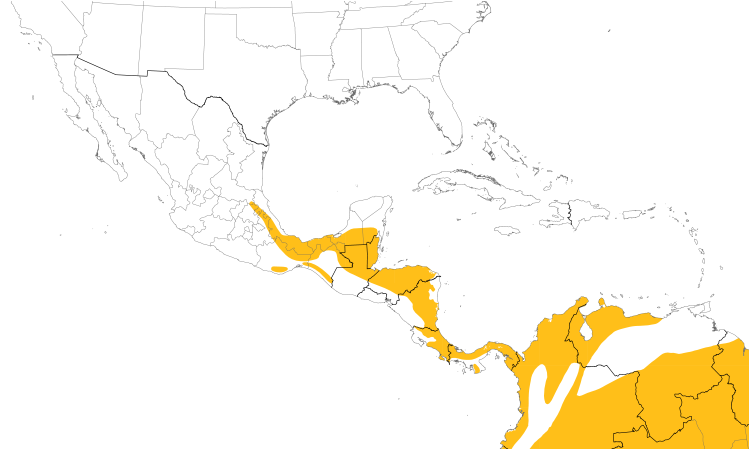 Range Map (Central): Barred Forest-Falcon