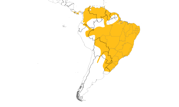 Range Map (South): Yellow-headed Caracara
