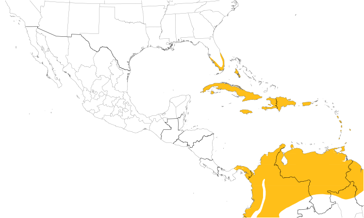 Range Map (Central): Shiny Cowbird