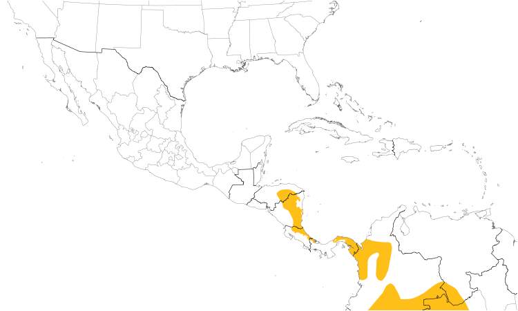Range Map (Central): White-fronted Nunbird