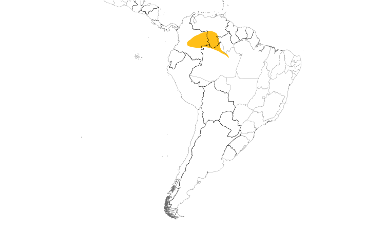 Range Map (South): Cherrie's Antwren