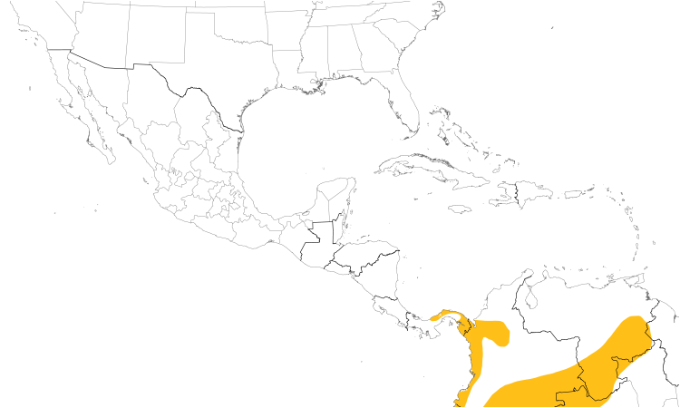 Range Map (Central): White-thighed Swallow
