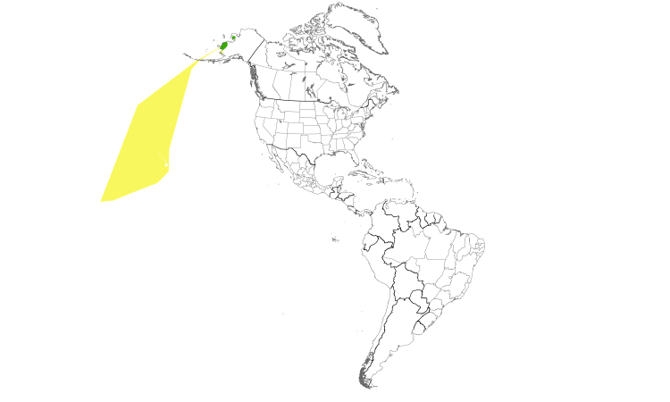 Range Map (Americas): Bristle-thighed Curlew