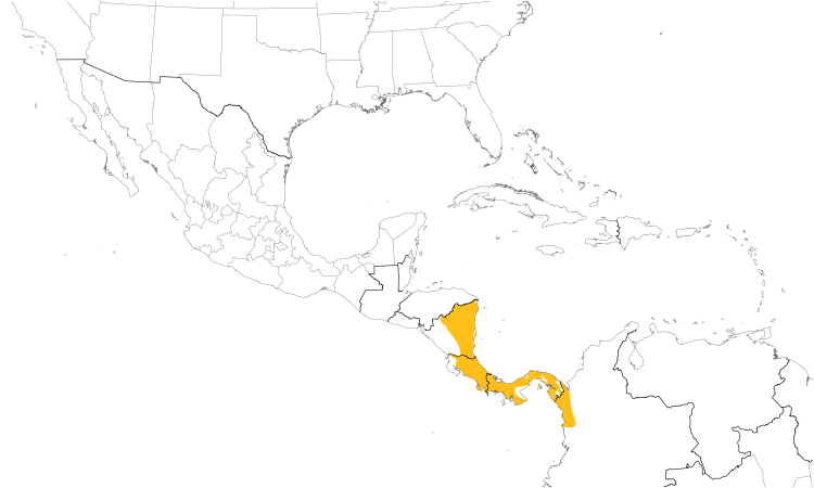 Range Map (Central): Gray-headed Chachalaca