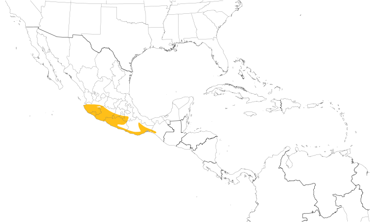 Range Map (Central): West Mexican Chachalaca
