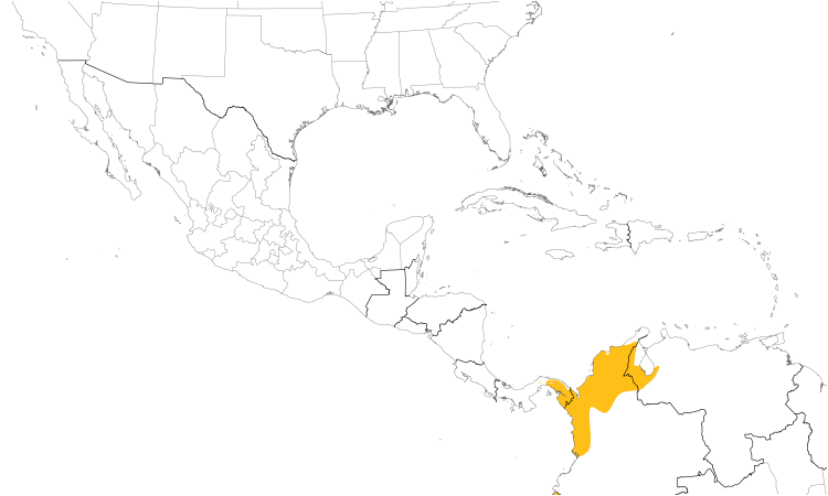 Range Map (Central): One-colored Becard